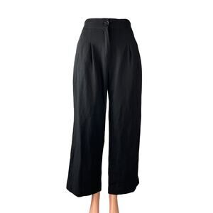 Naning9 Women's Black High Rise Pleated Wide Leg Baggy Trousers Pants Size XS